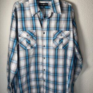 Beverly Hills Polo Club Button Up Shirt Men's 2XLB Sleeve Multi-Plaid‎